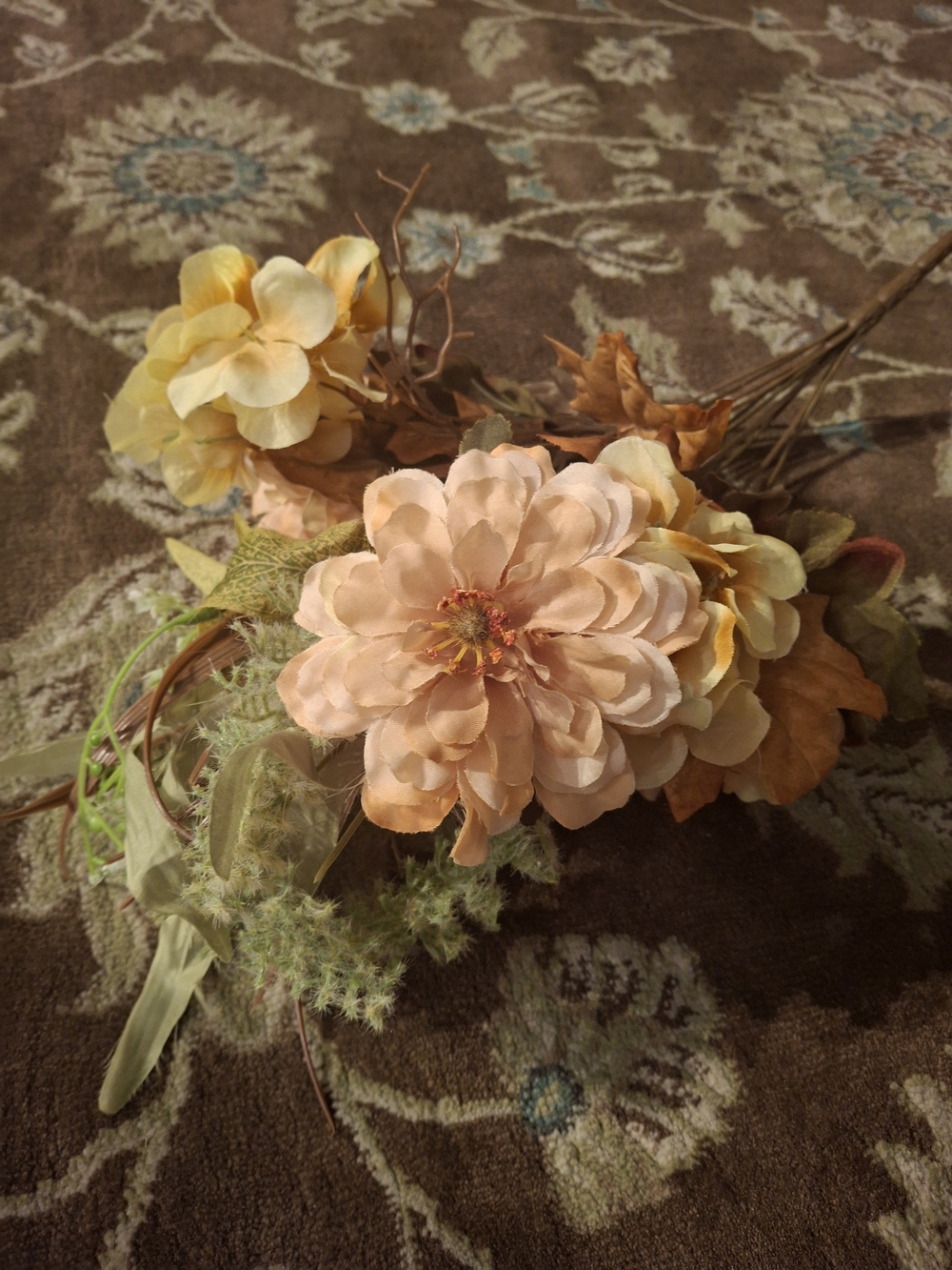 Faux Fall Floral Arrangement Bouquet | Warm Autumn Home Decor
